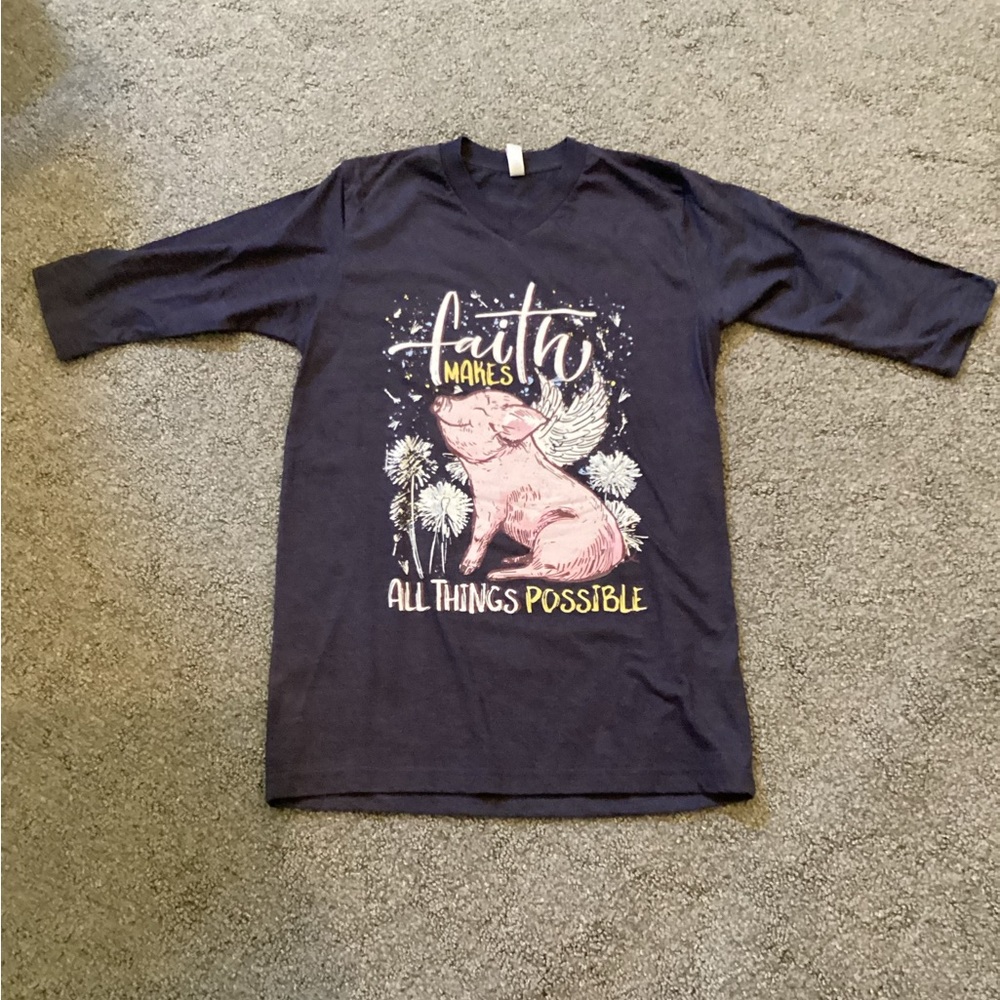 Faith Makes All Things Possible Women's Tee - Blue/Grey